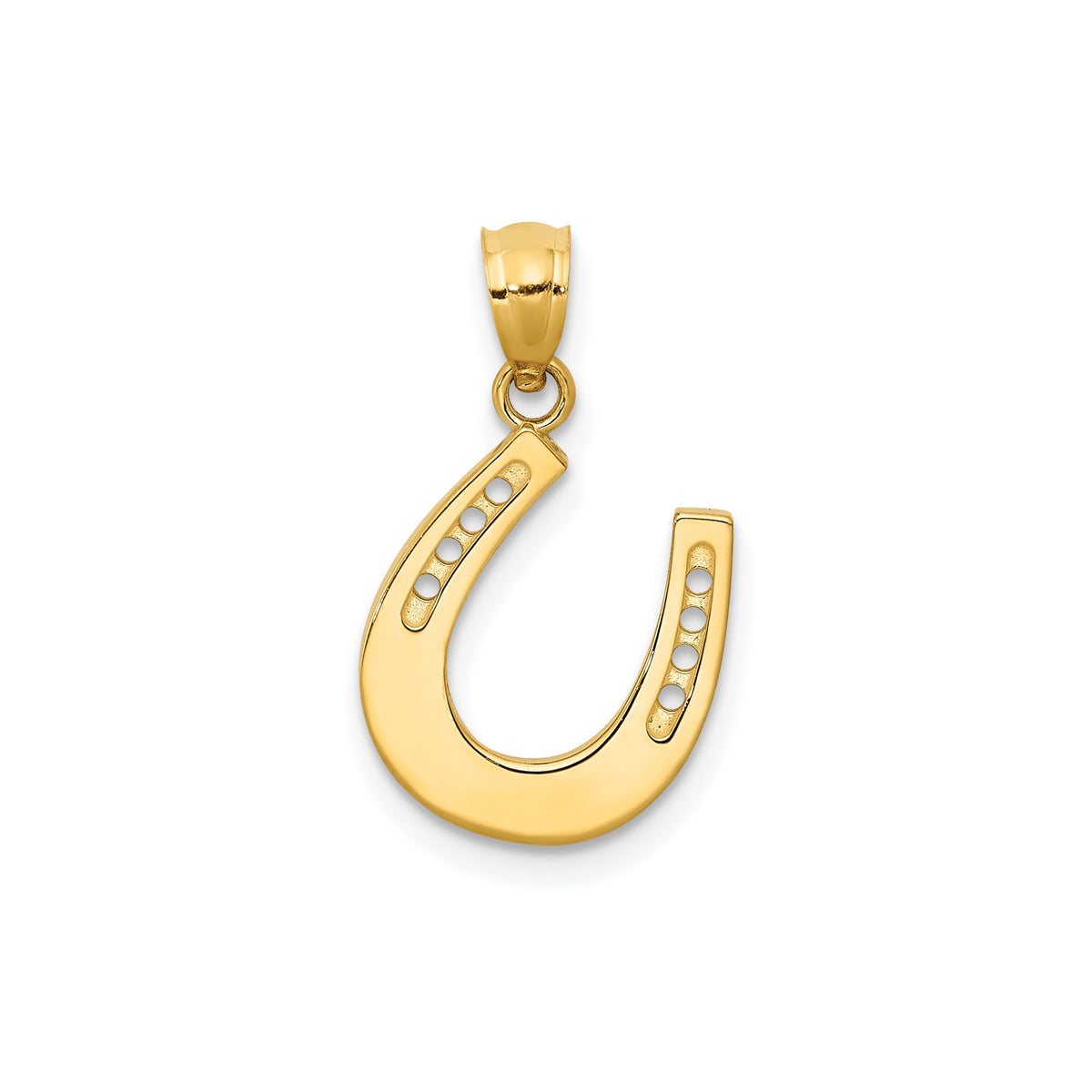 14k Yellow Gold Horseshoe Pendant, 17x17mm