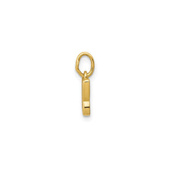 14k Yellow Gold Minimal Butterfly Pendant Charm, 8x8mm