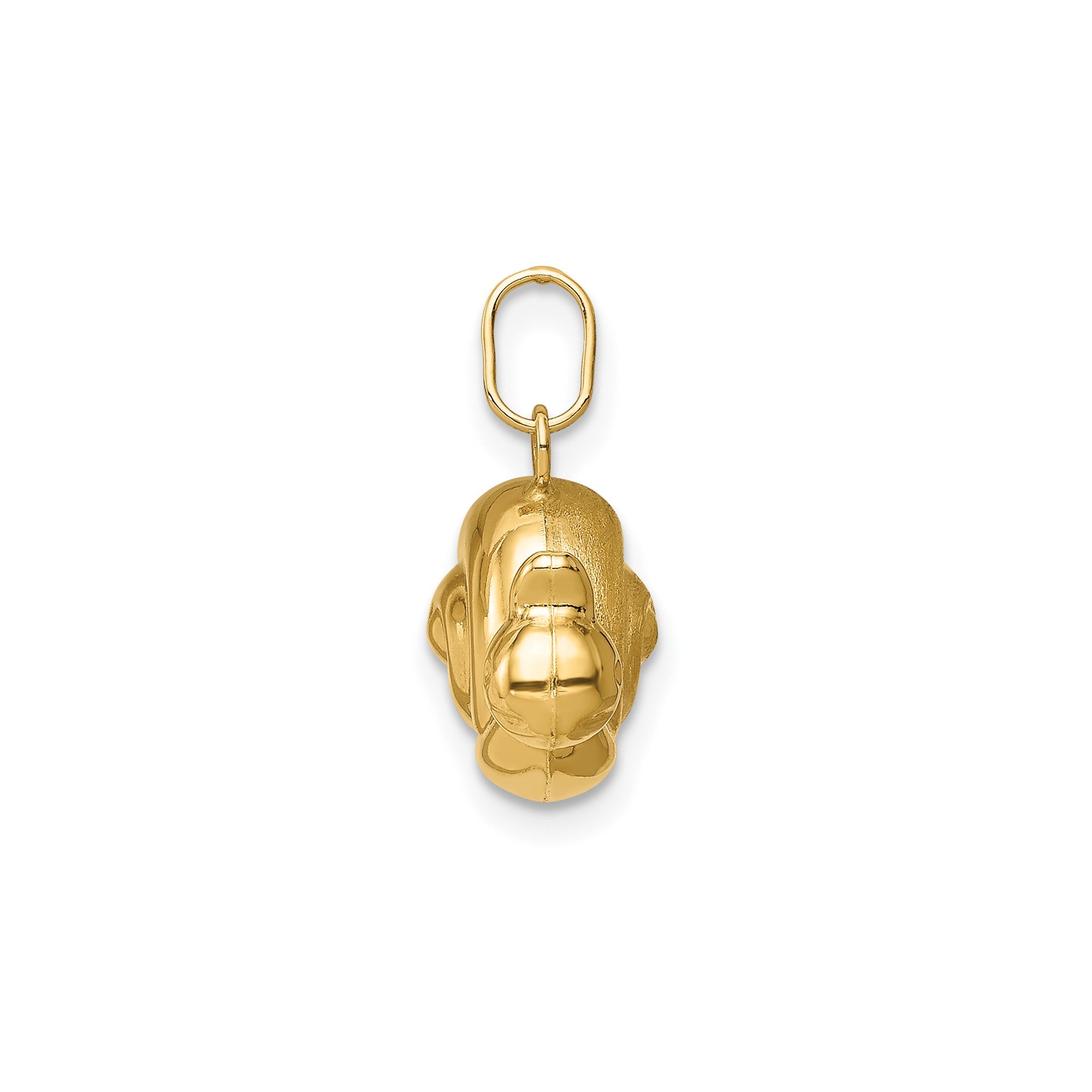 14k Yellow Gold Snail Charm Pendant, 13x15mm
