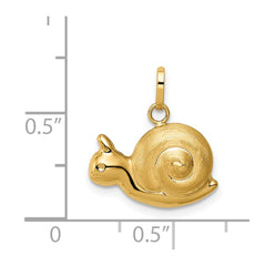 14k Yellow Gold Snail Charm Pendant, 13x15mm