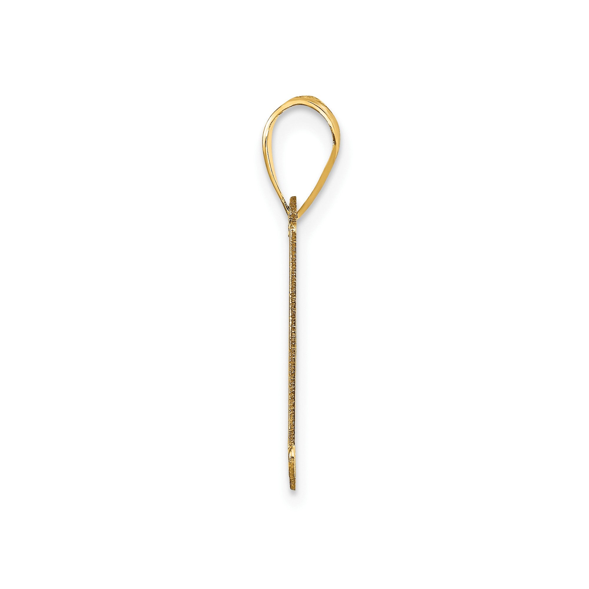 14k Yellow Gold Capital Font Letter Initial Pendant, 17x14mm