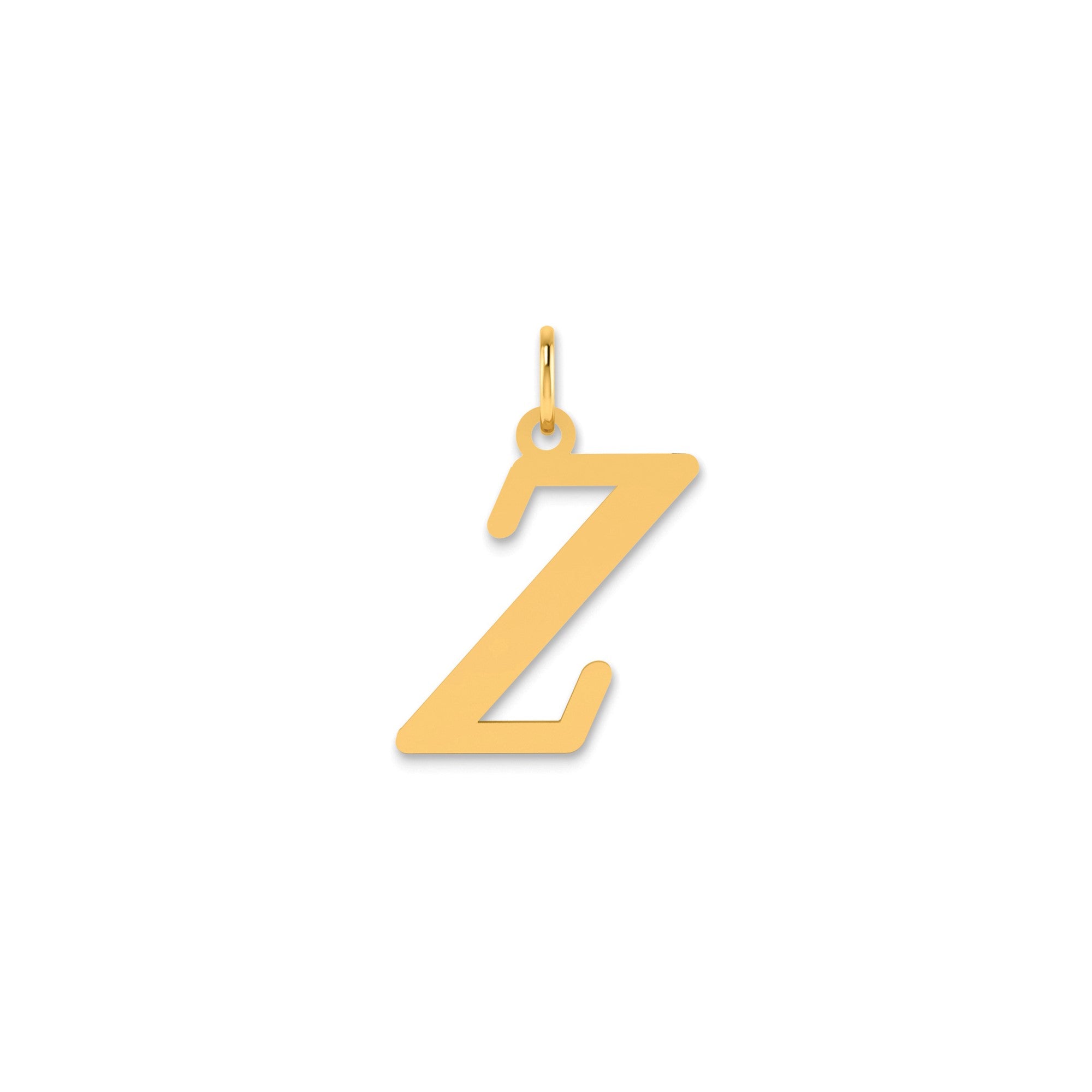 14k Yellow Gold Capital Font Letter Initial Pendant, 17x14mm