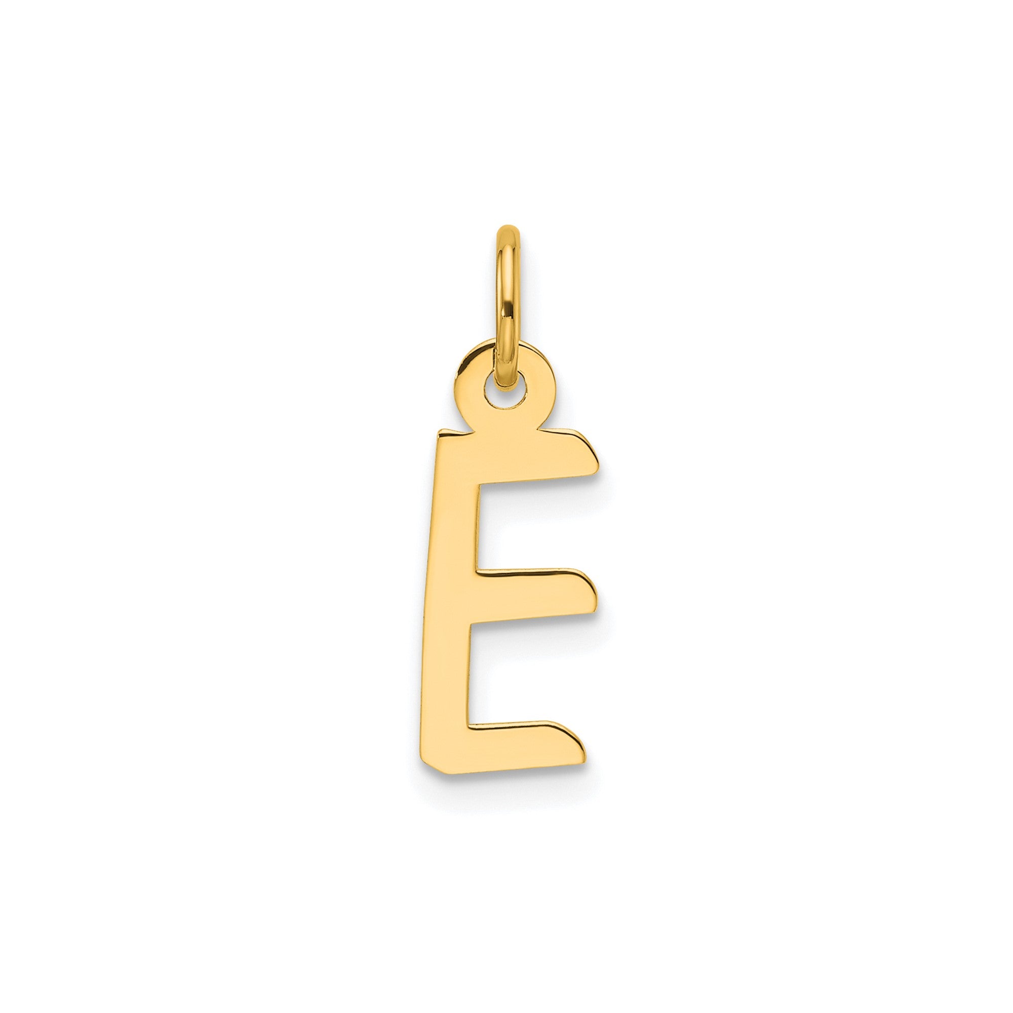 10K Yellow Gold Initial Letter Pendant Charm, Block Style, 13mm x 6mm