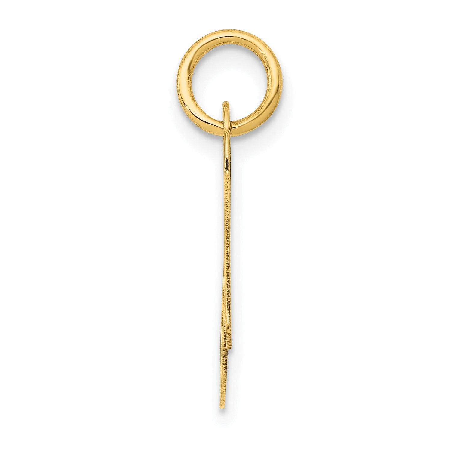10K Yellow Gold Small Fancy Script Letter Initial Charm Pendant, 16x15mm