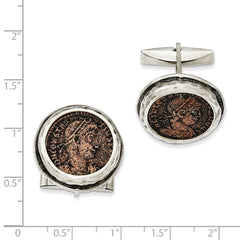 Ancient Coins Sterling Silver and Bronze Antiqued Roman Coin Cufflinks with a Certificate of Authenticity - JewelryAffairs