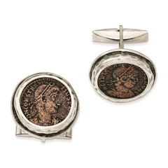 Ancient Coins Sterling Silver and Bronze Antiqued Roman Coin Cufflinks with a Certificate of Authenticity - JewelryAffairs