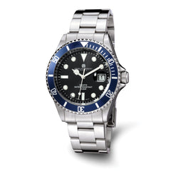 Charles Hubert Stainless Steel Black Dial Men's Watch