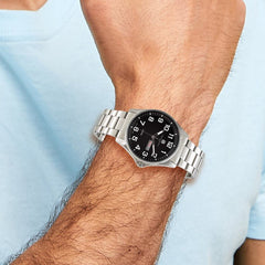 Charles Hubert Stainless Steel Black Dial Men's Watch