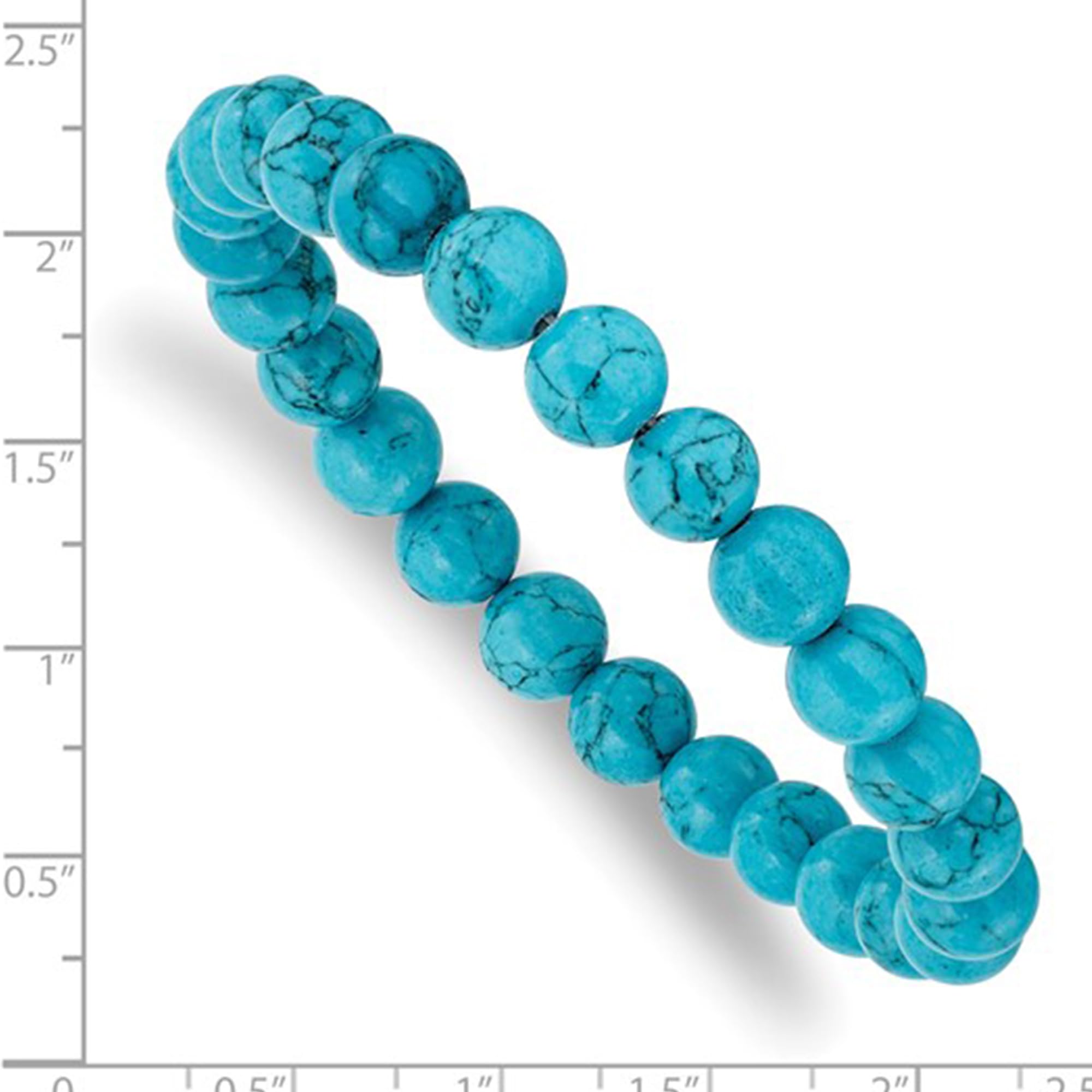 Chisel 8mm Blue Simulated Turquoise Agate Beaded Stretch Bracelet Jewelry