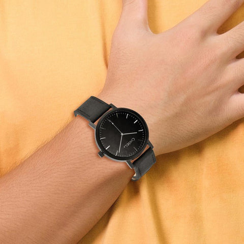 Chisel Mens Matte Black IP-plated Black Dial Watch