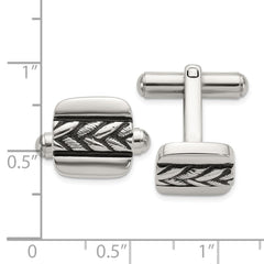 Chisel Stainless Steel Antiqued and Polished Cuff Links - JewelryAffairs
