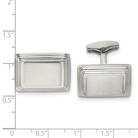 Chisel Stainless Steel Brushed and Polished Oval Cufflinks