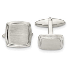 Chisel Stainless Steel Brushed and Polished Square Cufflinks - JewelryAffairs