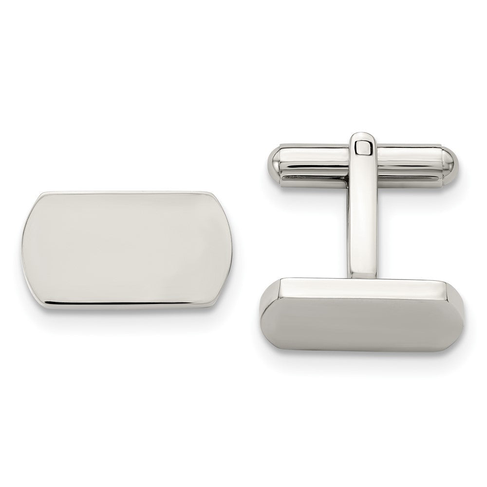 Chisel Stainless Steel Polished Cufflinks - JewelryAffairs