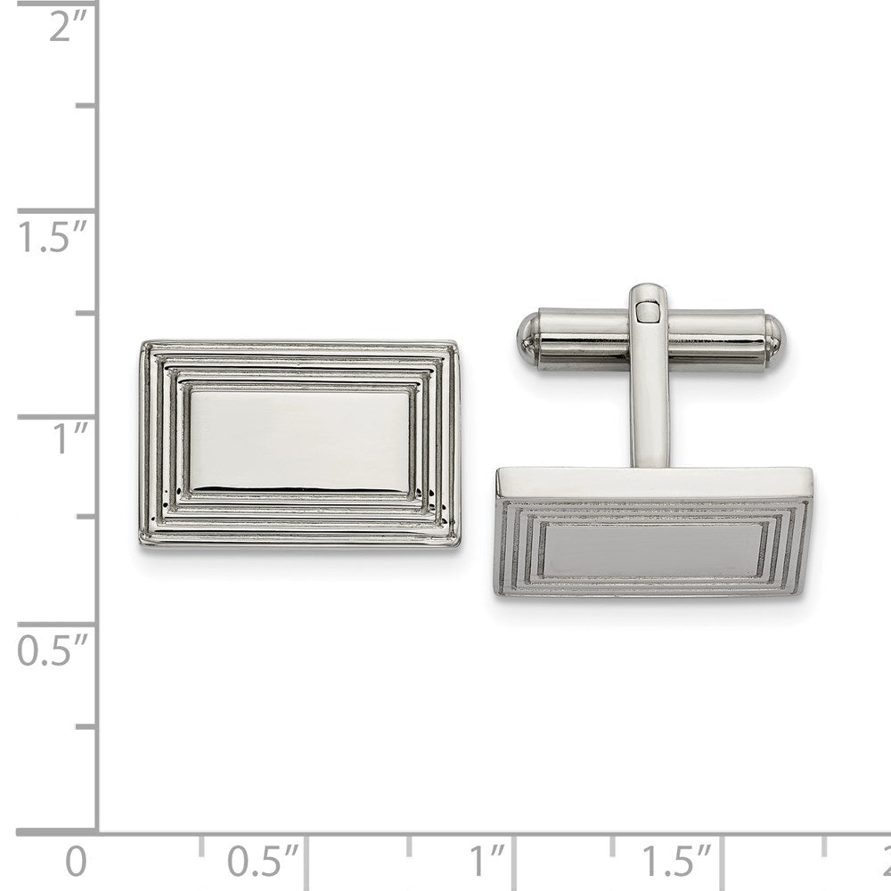 Chisel Stainless Steel Polished Rectangle Cufflinks - JewelryAffairs