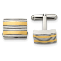 Chisel Stainless Steel Polished Yellow IP - Plated Cufflinks - JewelryAffairs