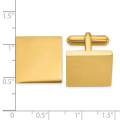 Chisel Stainless Steel Polished Yellow IP - Plated Square Cuff Links - JewelryAffairs