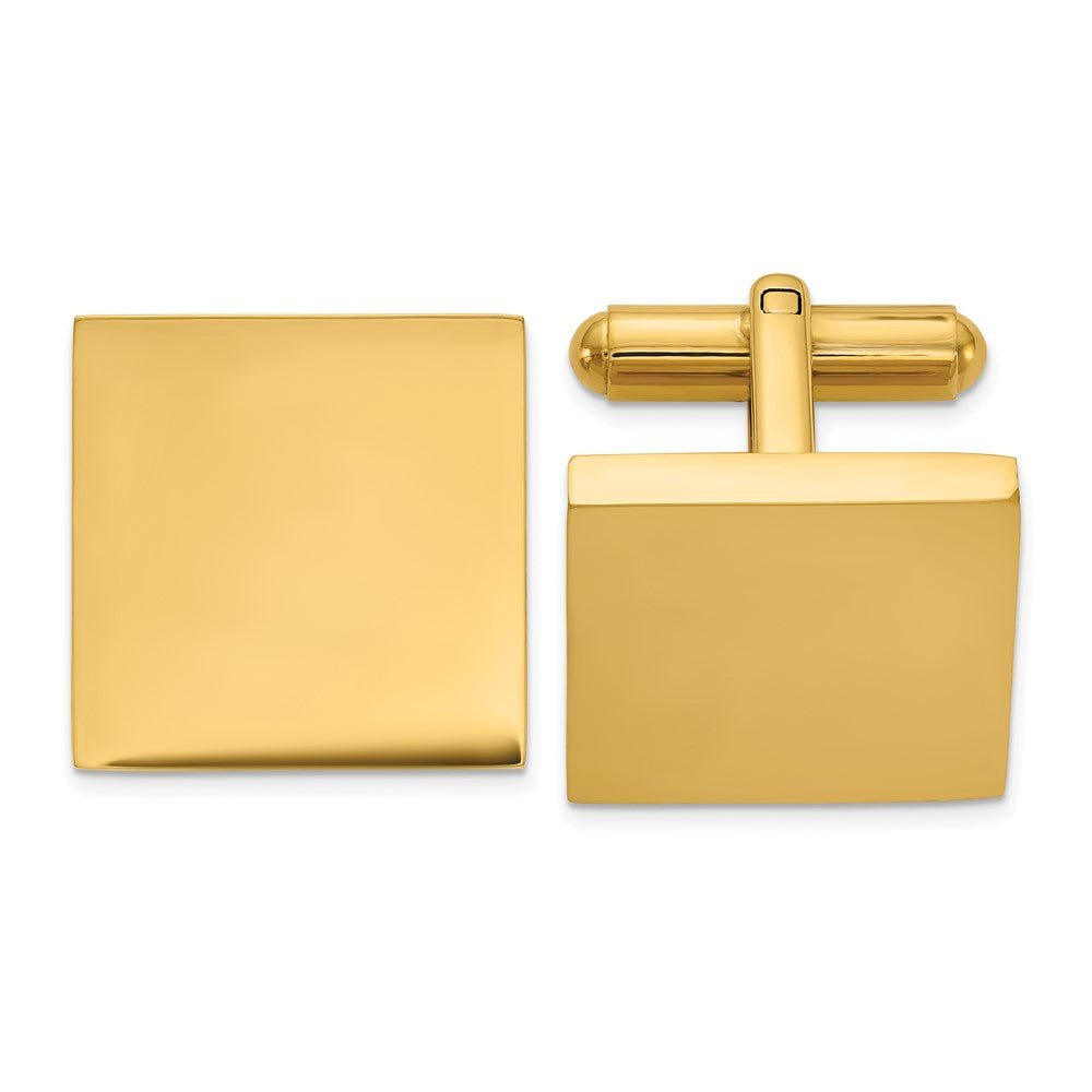 Chisel Stainless Steel Polished Yellow IP - Plated Square Cuff Links - JewelryAffairs