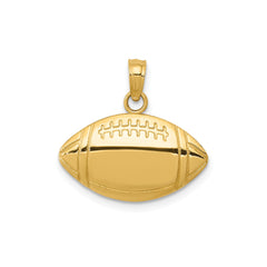 14k Yellow Gold Football Pendant, 13x18mm