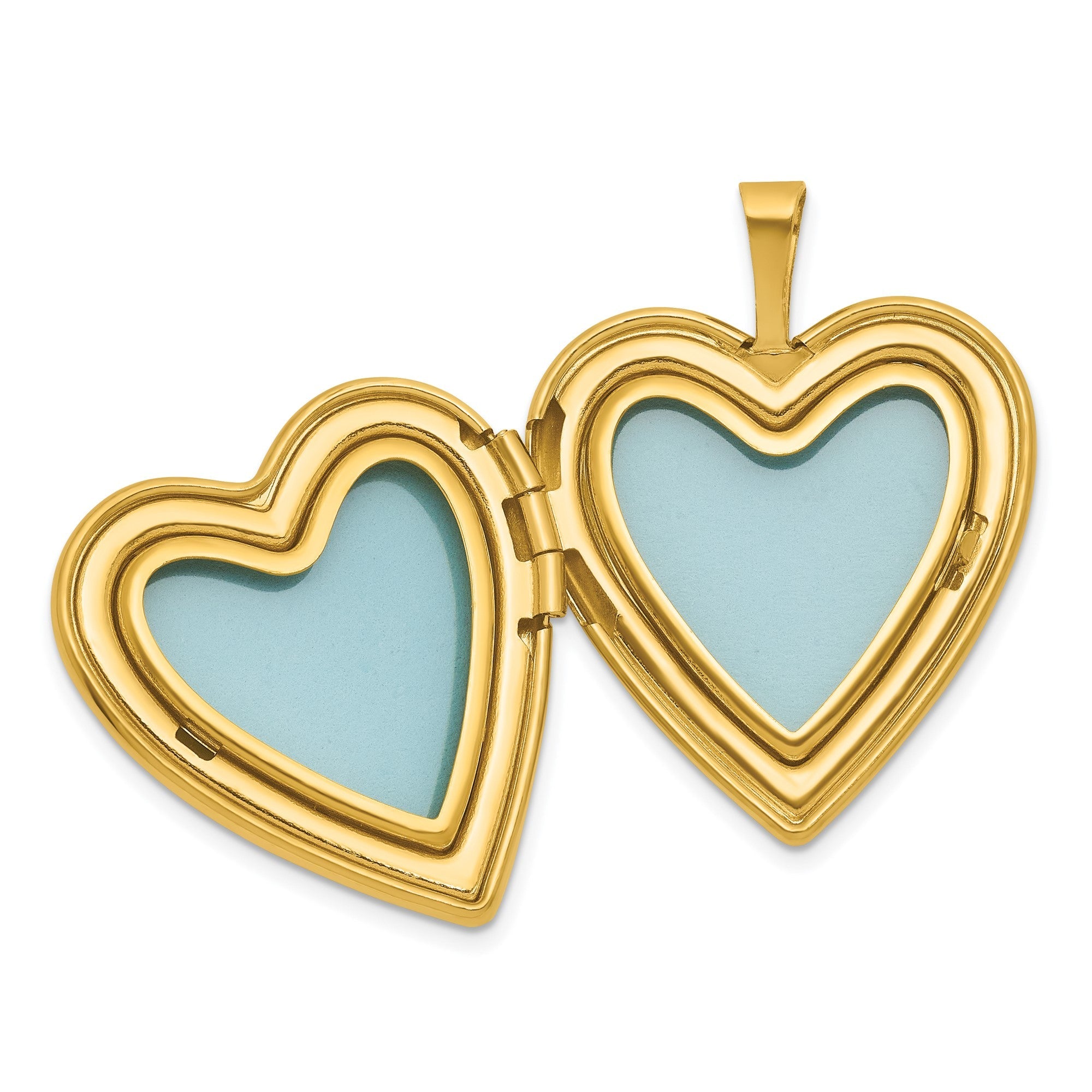 Gold - Plated Sterling Silver Heart Locket with Pink Rose Cameo, 20mm - JewelryAffairs