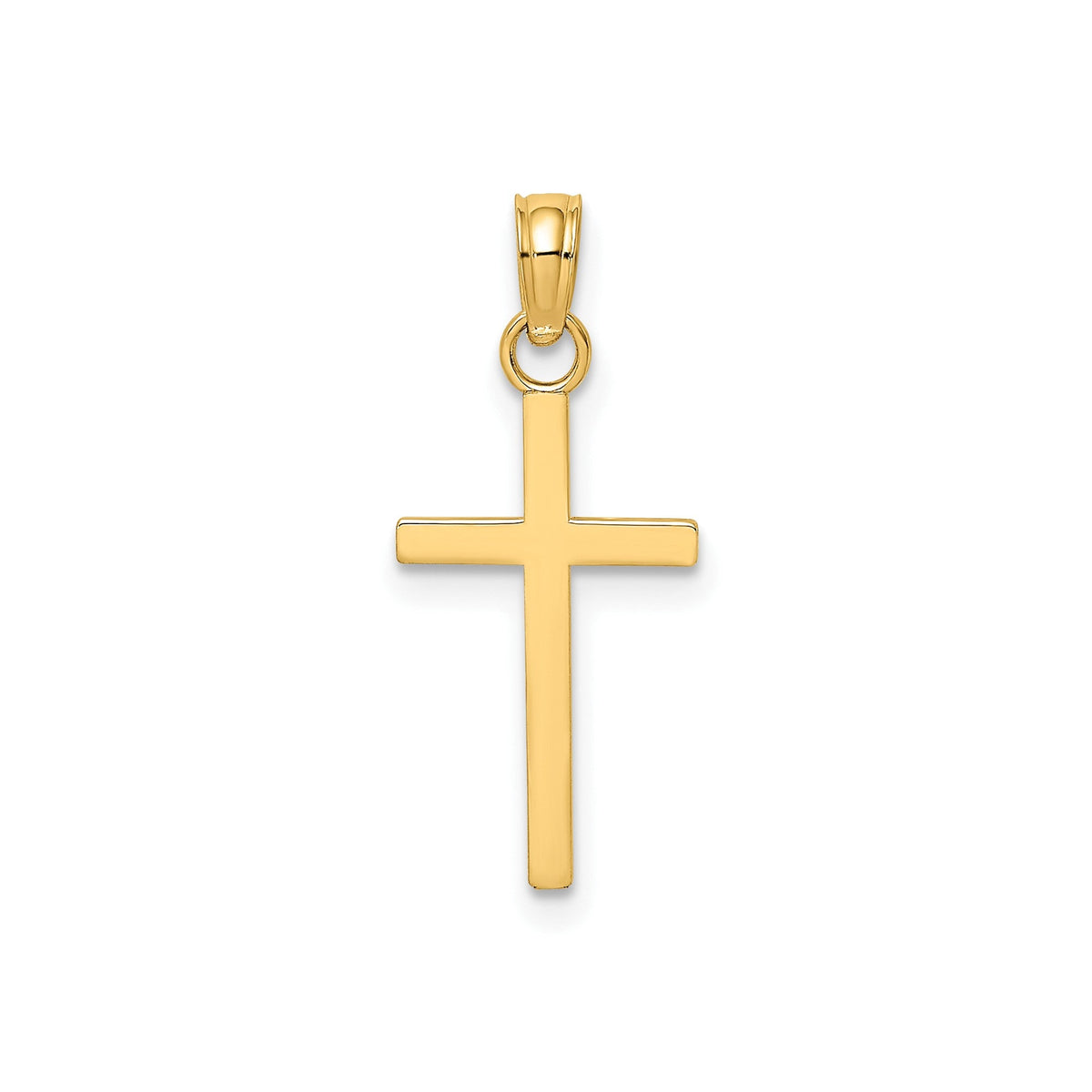 Gold Polished Cross Charm Pendant
