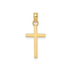 Gold Polished Cross Charm Pendant