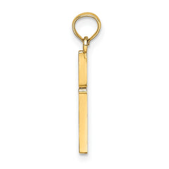 14K Real Yellow Gold Polished Cross Charm Pendant fine designer jewelry for men and women