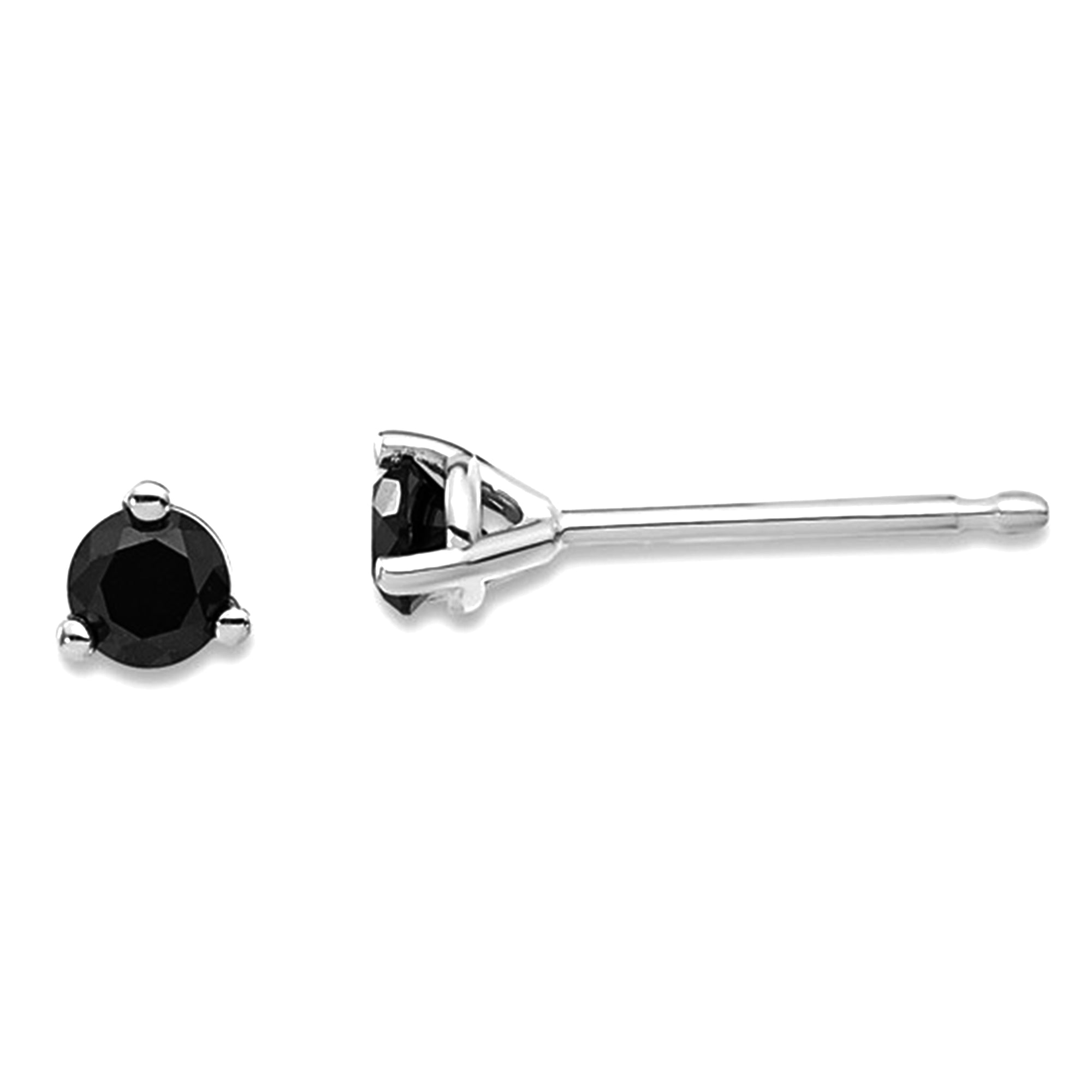 14k Real Gold .25ct Black Diamond Stud Earrings fine designer jewelry for men and women