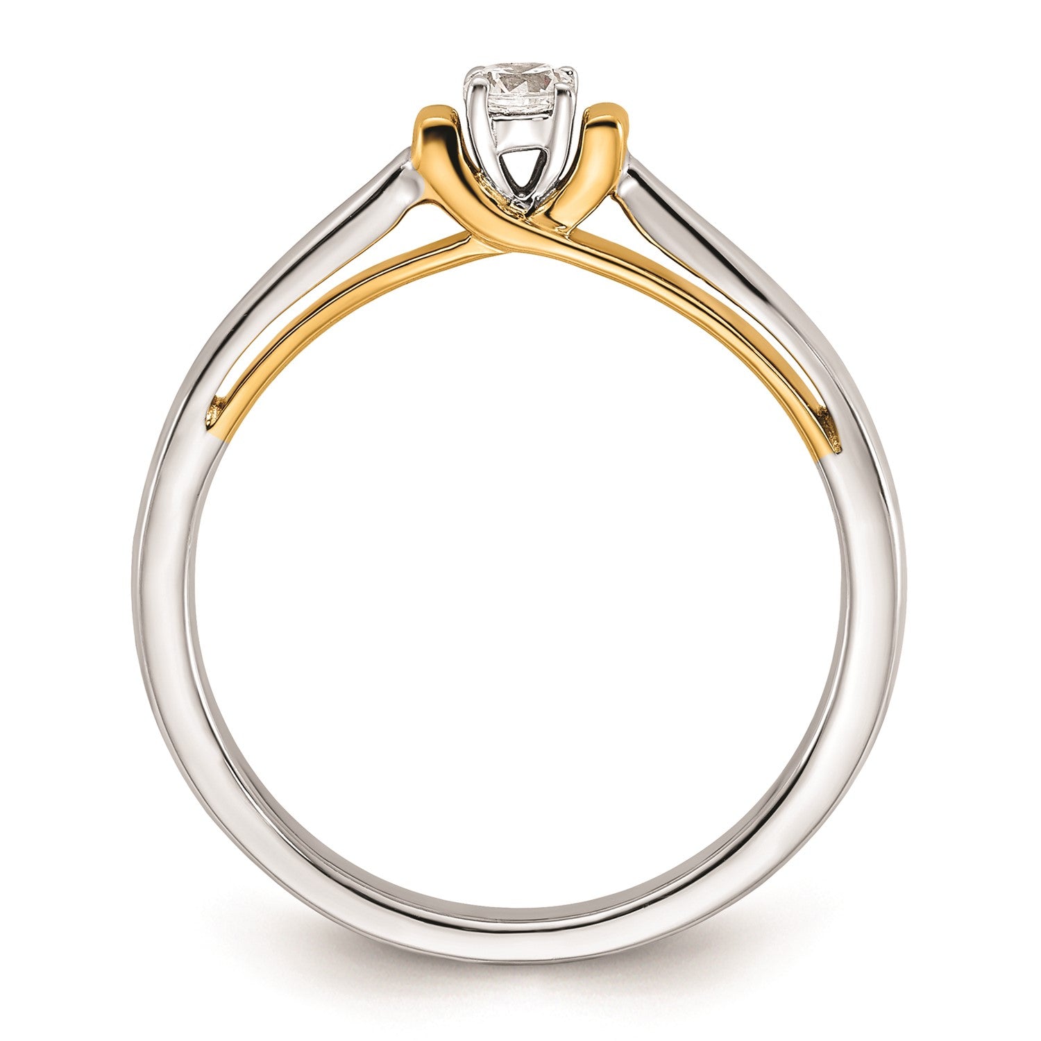 14k White and Yellow Real Gold 1/10 carat Round Diamond Promise Engagement Ring fine designer jewelry for men and women