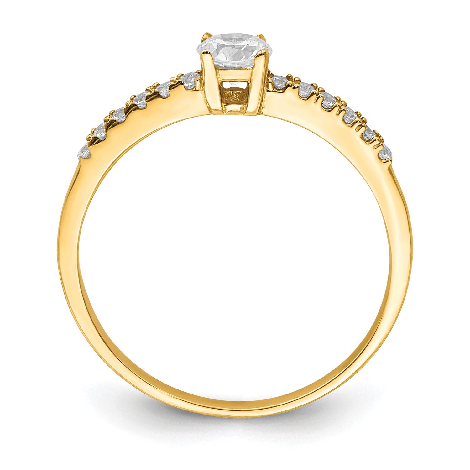 10k Real Yellow Solid Gold CZ Engagement Solitaire Ring fine designer jewelry for men and women
