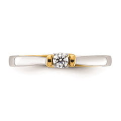 14k White and Yellow Real Gold 1/10 carat Round Diamond Promise Engagement Ring fine designer jewelry for men and women