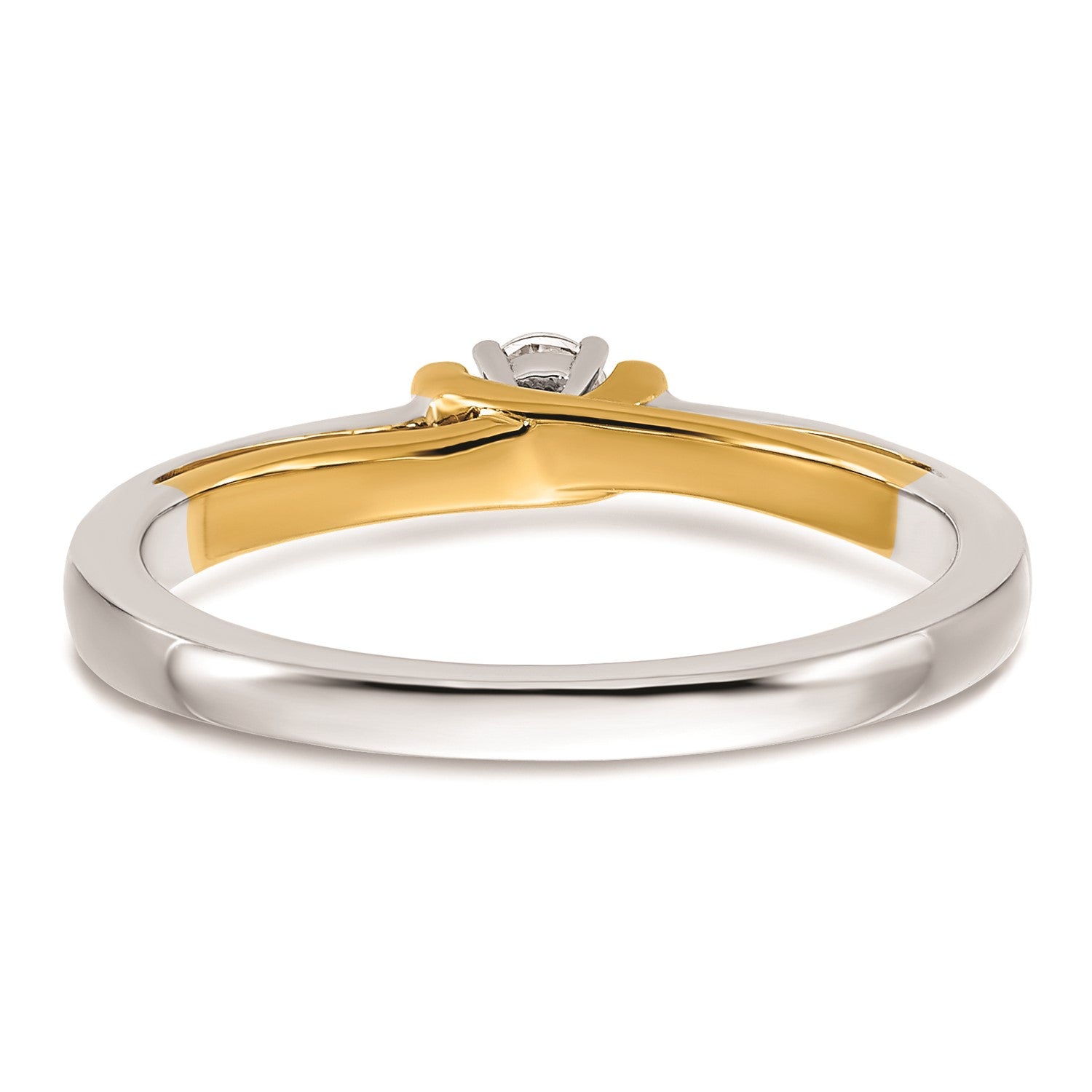 14k White and Yellow Real Gold 1/10 carat Round Diamond Promise Engagement Ring fine designer jewelry for men and women