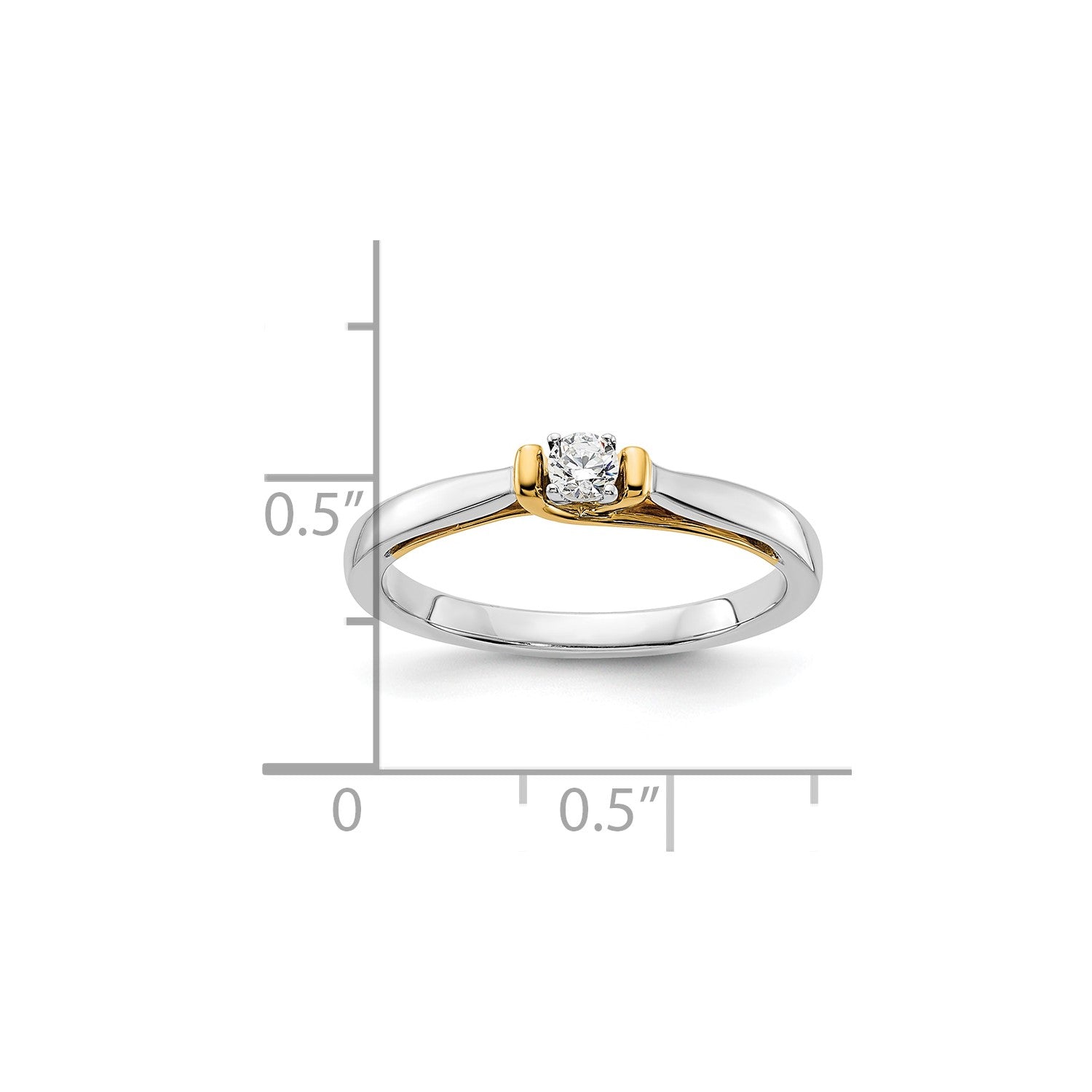 14k White and Yellow Real Gold 1/10 carat Round Diamond Promise Engagement Ring fine designer jewelry for men and women