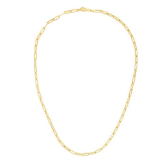10k Yellow Gold Paperclip Chain Necklace, 3.2mm fine designer jewelry for men and women