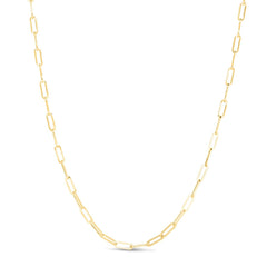 10k Yellow Gold Paperclip Chain Necklace, 3.2mm fine designer jewelry for men and women