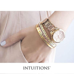 Intuitions Stainless Steel LIVE LOVE LAUGH Diamond Accent Adjustable Bracelet