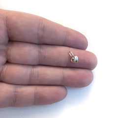 14K Real Gold Puffed Heart Charm Pendant, 11x6mm