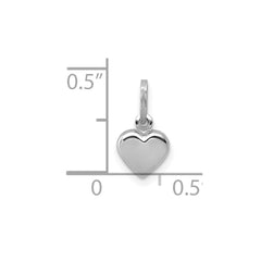 14K Real Gold Puffed Heart Charm Pendant, 11x6mm