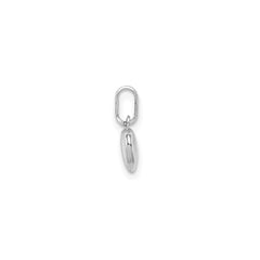 14K Real Gold Puffed Heart Charm Pendant, 11x6mm