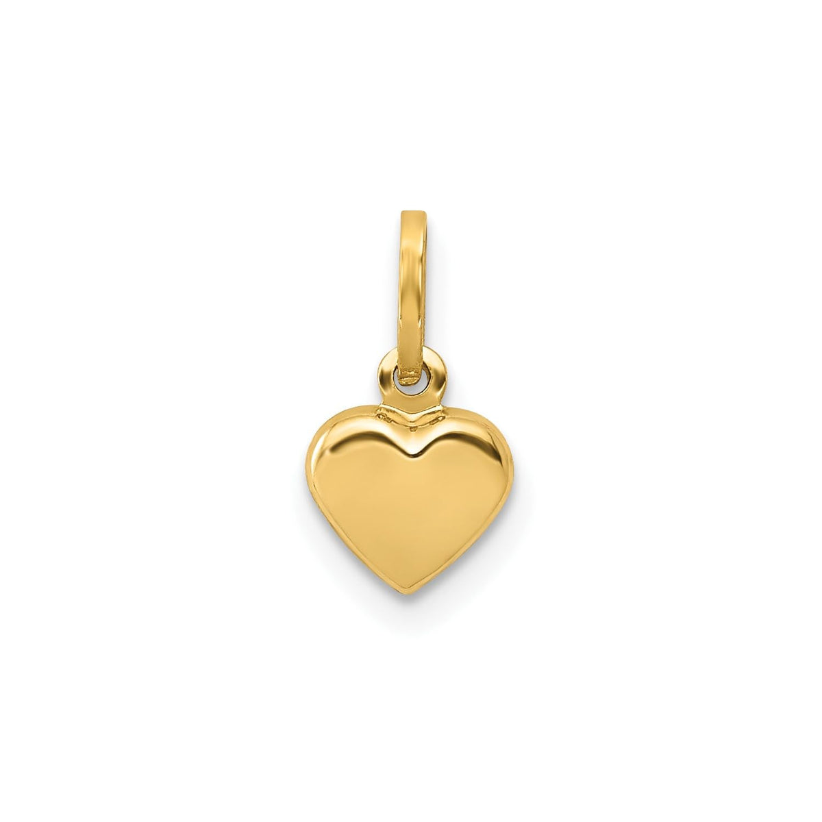 Jewelry Affairs 14K Real Gold Puffed Heart Charm Pendant, 11x6mm - JewelryAffairs