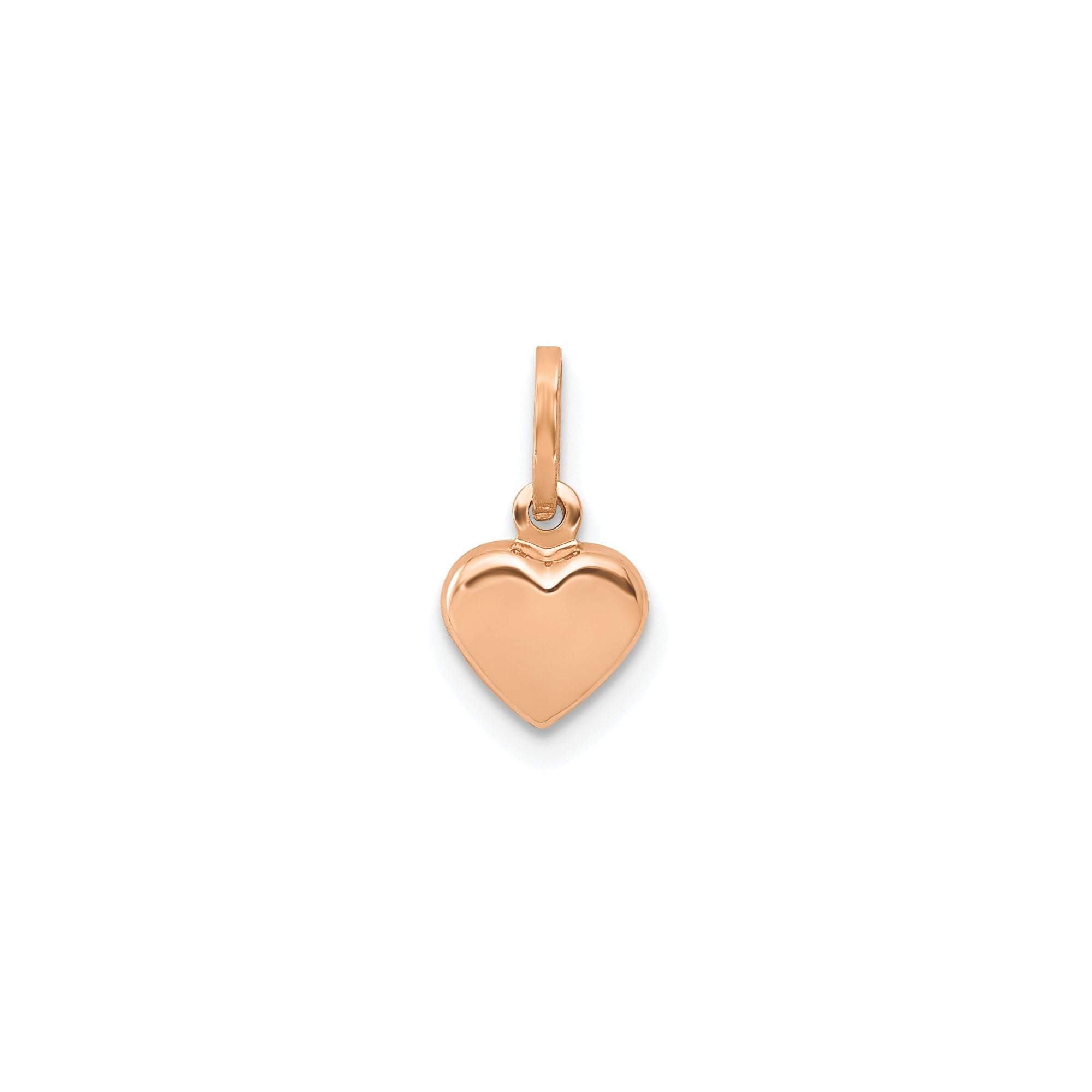Jewelry Affairs 14K Real Gold Puffed Heart Charm Pendant, 11x6mm - JewelryAffairs