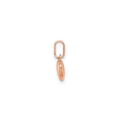 14K Real Gold Puffed Heart Charm Pendant, 11x6mm