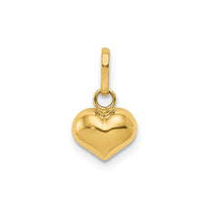 Jewelry Affairs 14K Yellow Gold 3 - D Puffed Heart Charm Pendant, 12x7mm - JewelryAffairs