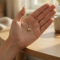 Jewelry Affairs 14K Yellow Gold 3 - D Puffed Heart Charm Pendant, 12x7mm - JewelryAffairs