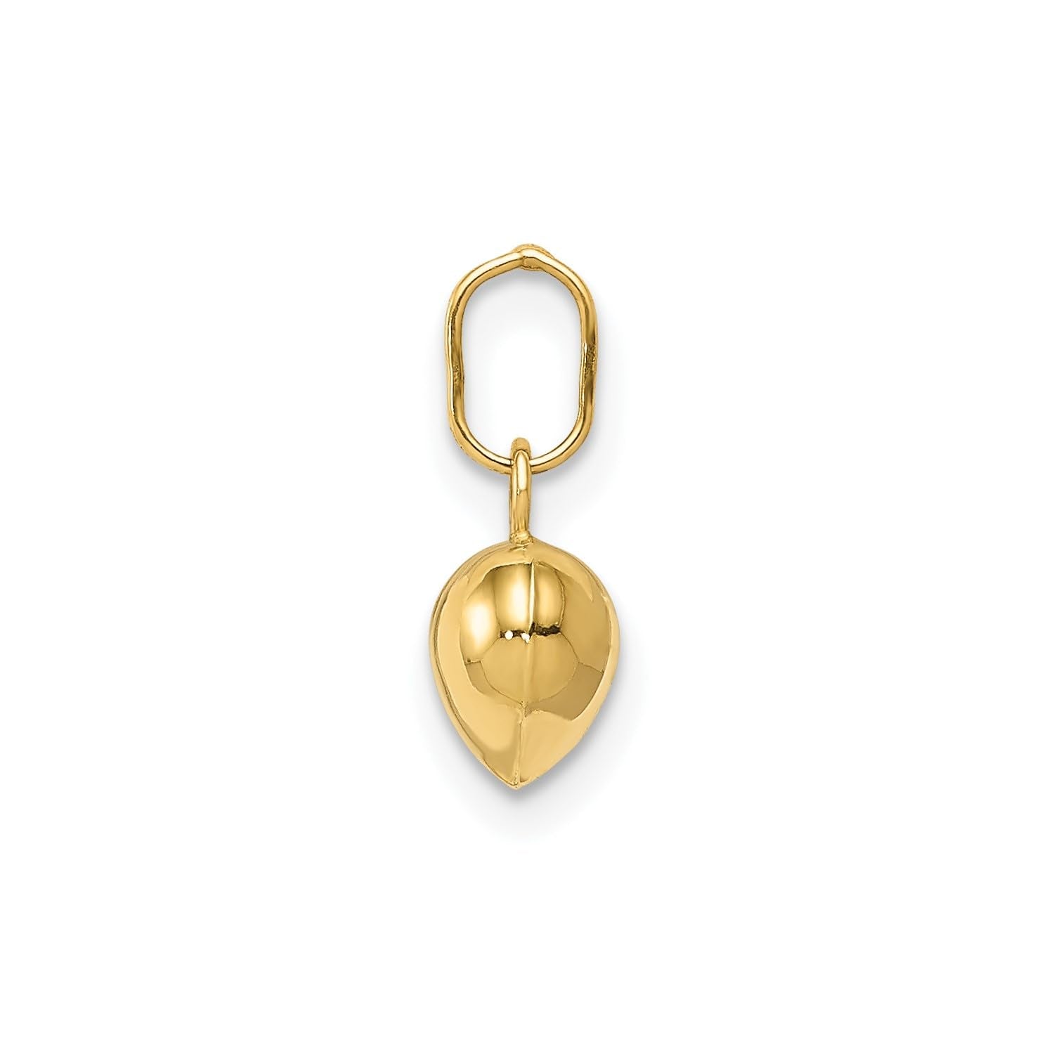 Jewelry Affairs 14K Yellow Gold 3 - D Puffed Heart Charm Pendant, 12x7mm - JewelryAffairs
