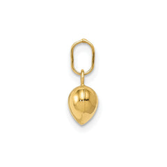 Jewelry Affairs 14K Yellow Gold 3 - D Puffed Heart Charm Pendant, 12x7mm - JewelryAffairs
