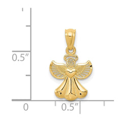 Jewelry Affairs 14k Yellow Gold Angel Pendant with Heart Design, 20x11 mm - JewelryAffairs
