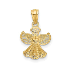 Jewelry Affairs 14k Yellow Gold Angel Pendant with Heart Design, 20x11 mm - JewelryAffairs