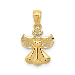 Jewelry Affairs 14k Yellow Gold Angel Pendant with Heart Design, 20x11 mm - JewelryAffairs