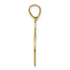 14K Yellow Gold Cross Pendant, Passion Design, 24x12mm